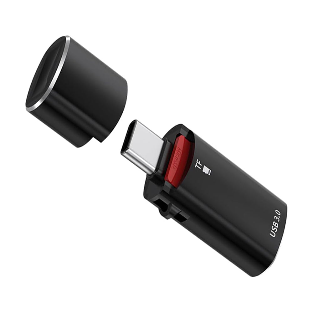 USB-C Techsuit AluVoltX kártyaolvasó, USB-A (OTG) - microSD, Fekete