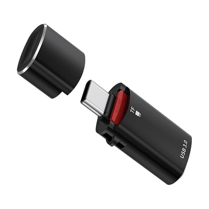 USB-C Techsuit AluVoltX kártyaolvasó, USB-A (OTG) - microSD, Fekete