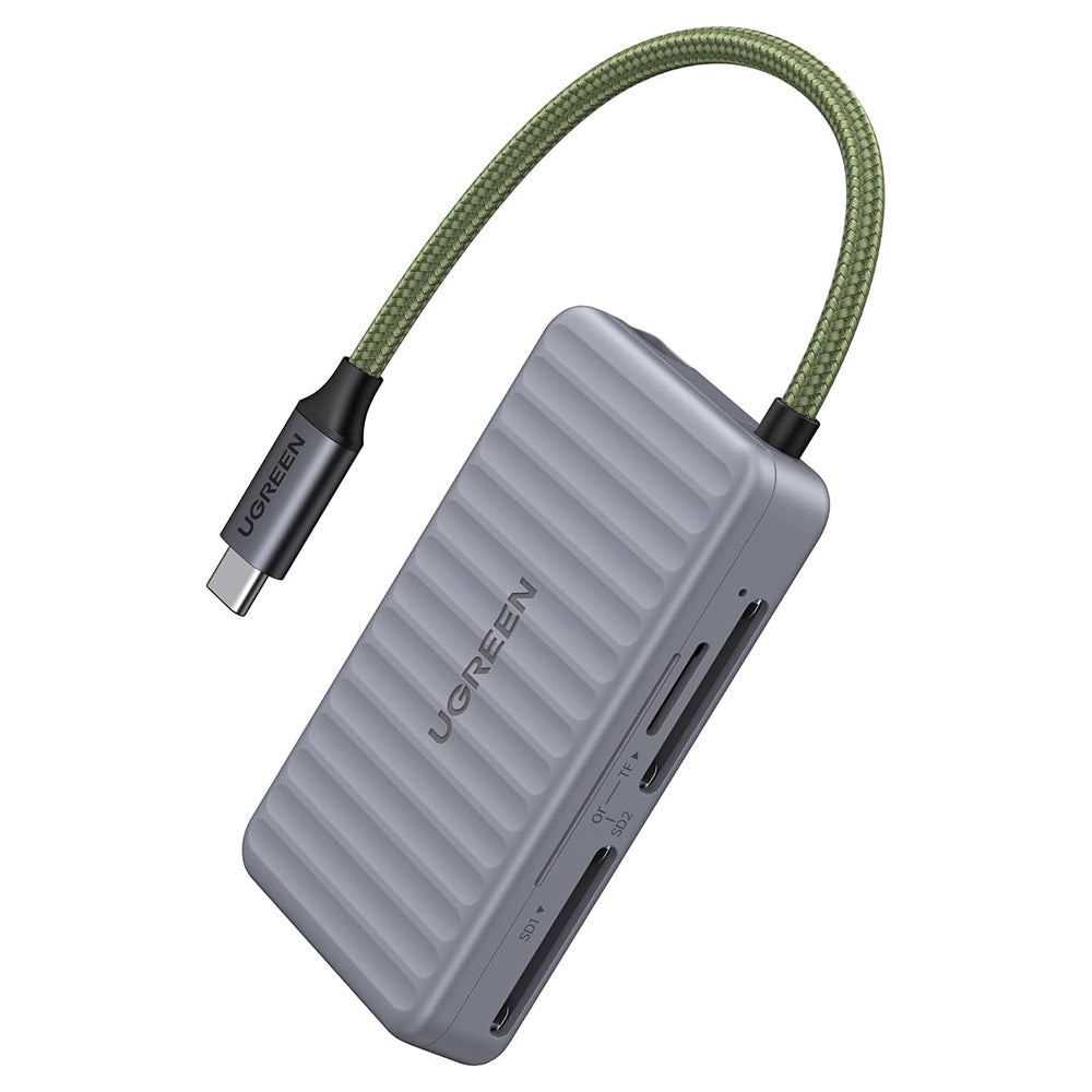 UGREEN 55886 USB-C Kártyaolvasó Szervezővel, 2 x SD - microSD, Szürke