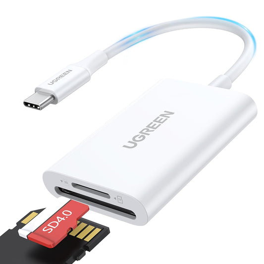UGREEN CM265 USB-C kártyaolvasó, SD - microSD, Fehér