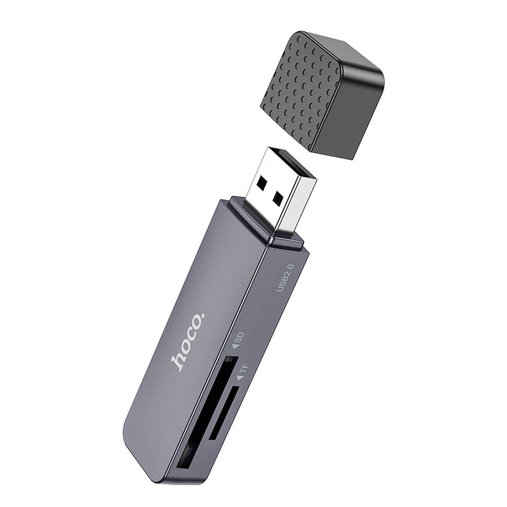 USB kártyaolvasó HOCO HB45, SD - microSD, Szürke