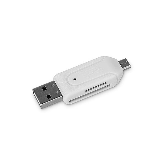 Forever USB / microUSB kártyaolvasó, SD - microSD, Fehér