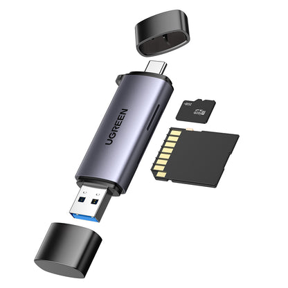USB / USB-C Kártyaolvasó UGREEN CM185, SD - microSD, Szürke
