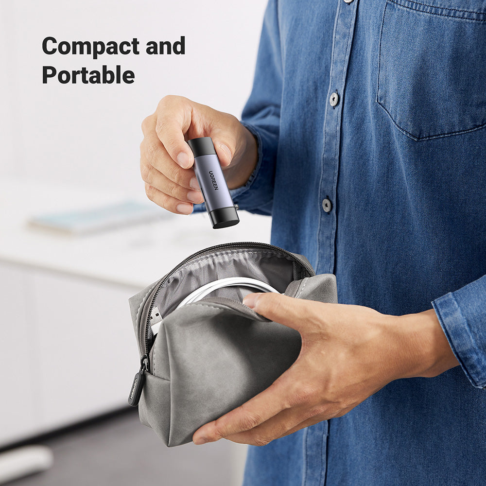 USB / USB-C Kártyaolvasó UGREEN CM185, SD - microSD, Szürke