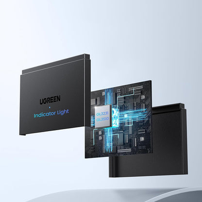 USB / USB-C UGREEN CM812 (45167) kártyaolvasó, SD - microSD - 2 x USB-A, Fekete