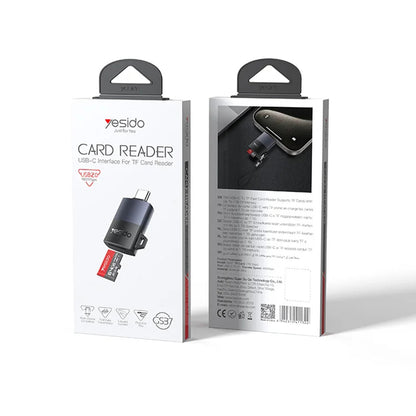 USB-C kártyaolvasó Yesido GS37, microSD, Fekete