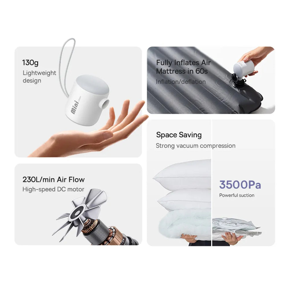 Baseus PocketGo pumpa felfújható matracokhoz, Fehér C11157700221-00