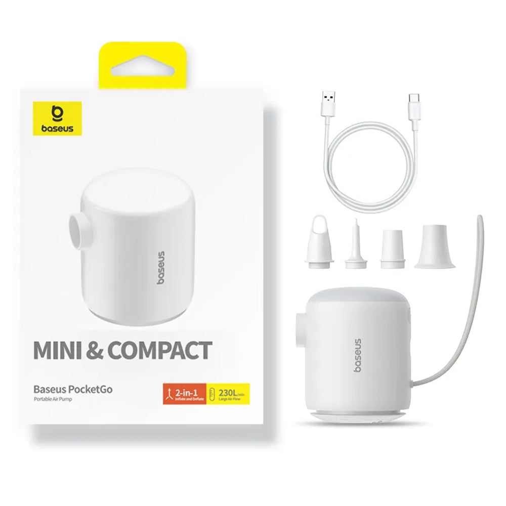 Baseus PocketGo pumpa felfújható matracokhoz, Fehér C11157700221-00