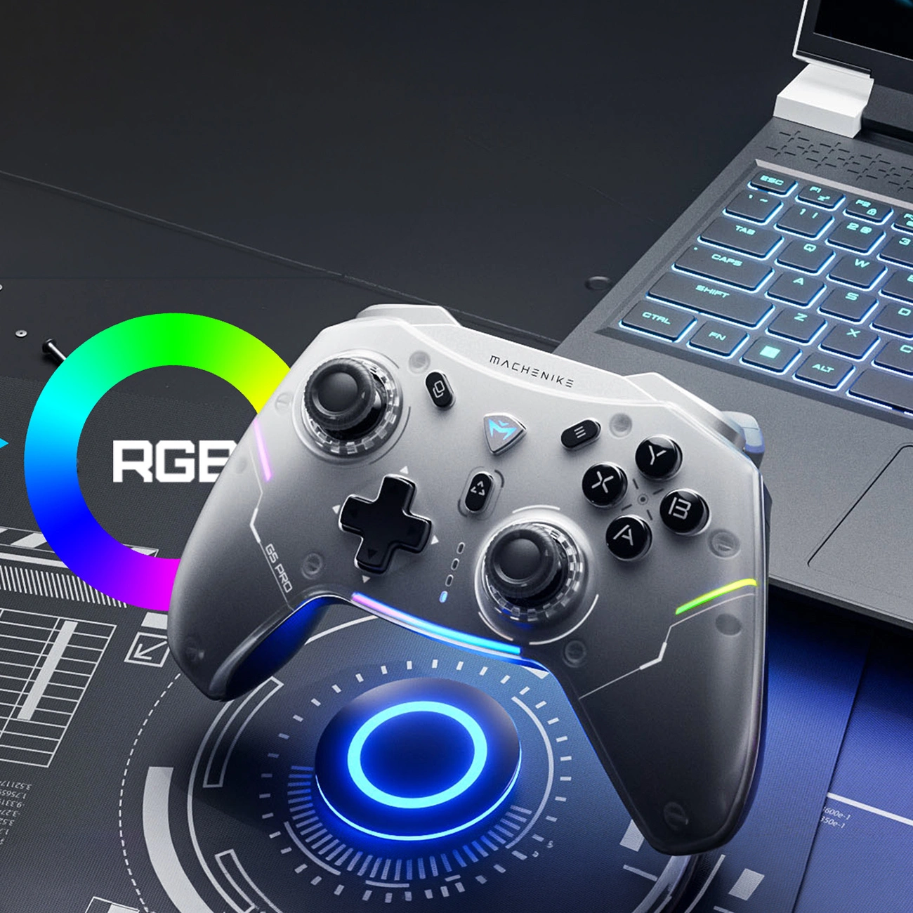 Machenike G5Pro Max vezérlő, töltőállomással, szürke