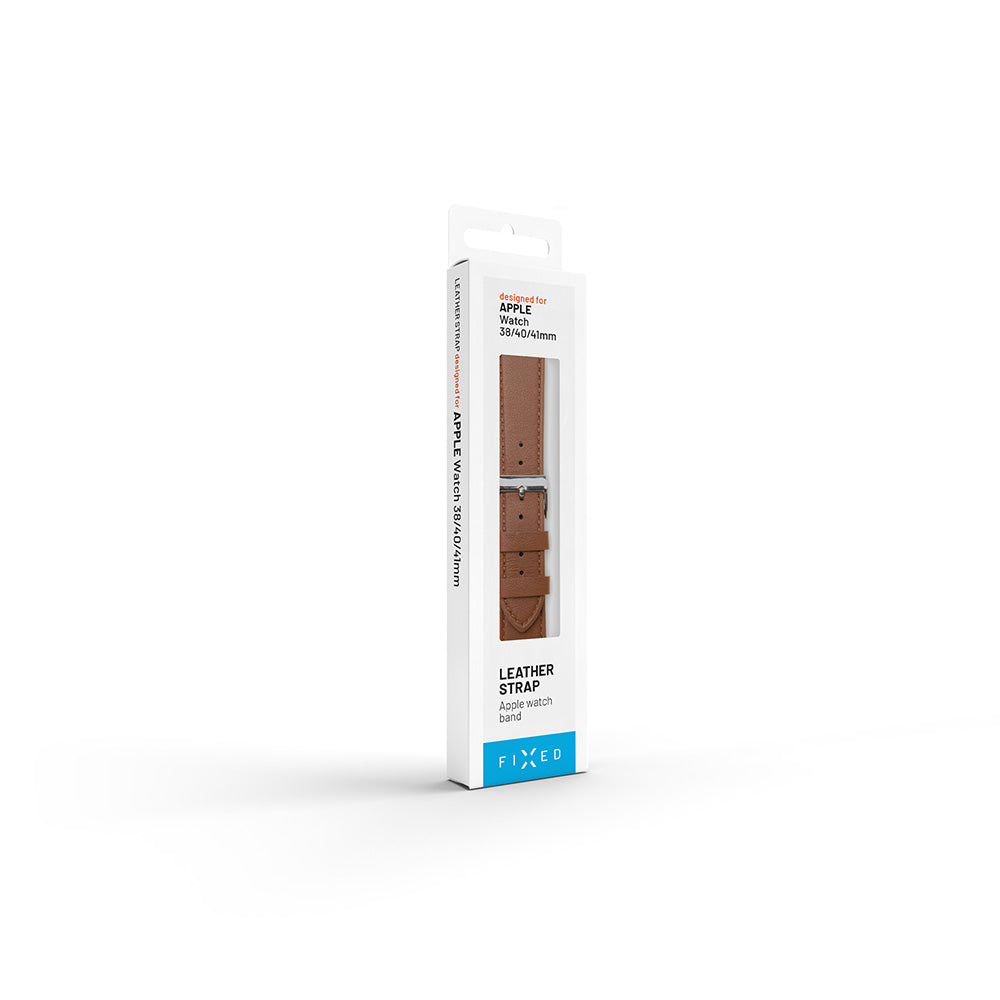 Fixed Leather szíj az Apple Watch 49mm / 46mm / 45mm / 44mm / 42mm sorozathoz, Fekete