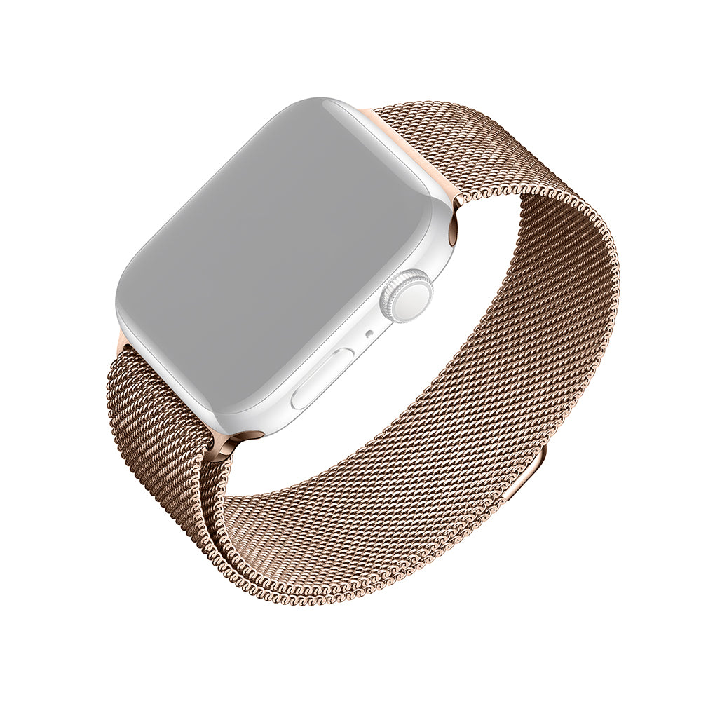 Fixed Mesh szíj az Apple Watch 42mm / 41mm / 40mm / 38mm sorozathoz, Arany Rózsaszín