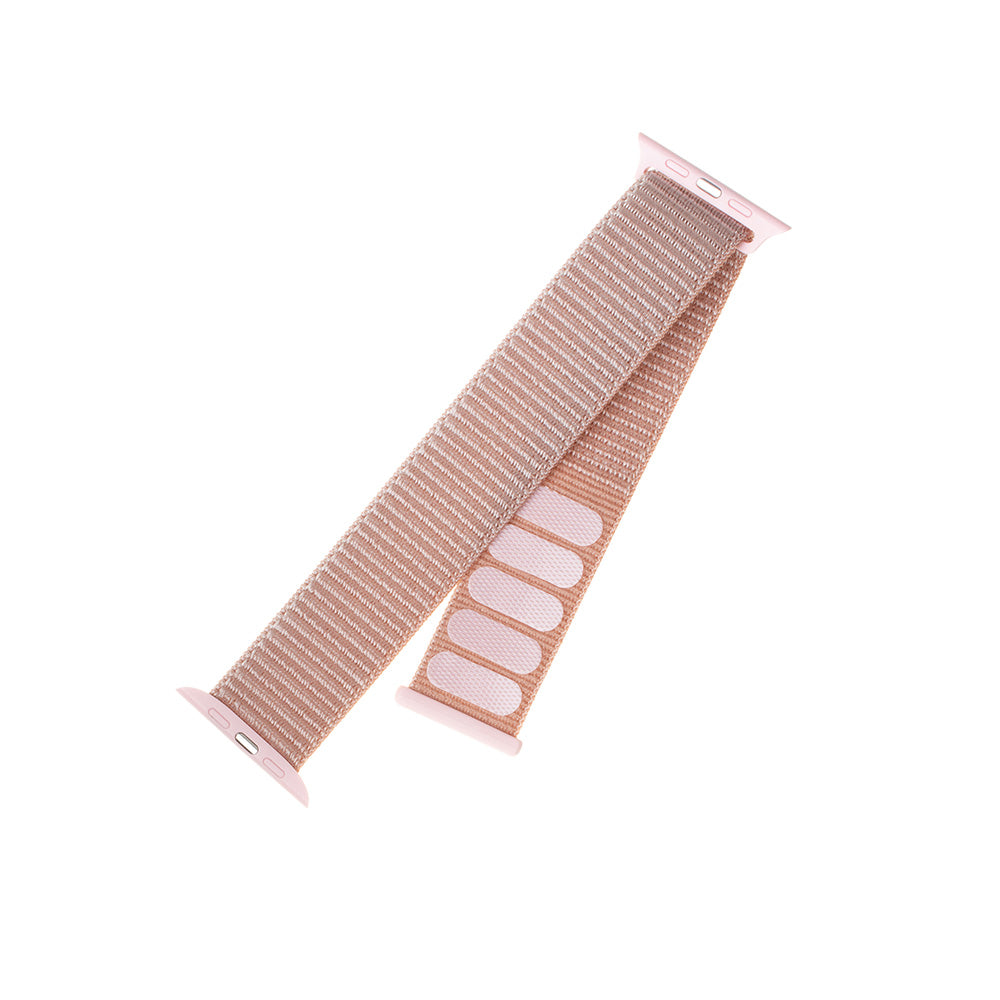 Fixed Nylon szíj Apple Watch 49mm / 46mm / 45mm / 44mm / 42mm sorozathoz, Arany Rózsaszín