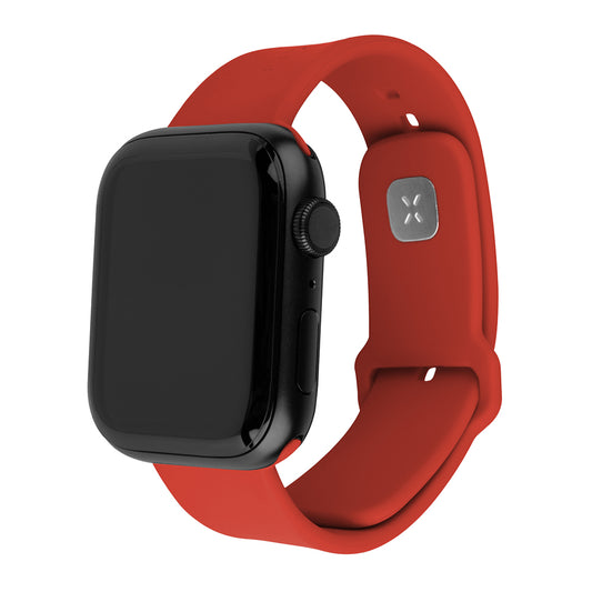 Fixed Silicone Sporty szíj Apple Watch 42mm / 41mm / 40mm / 38mm sorozathoz, Piros