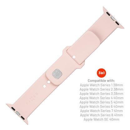 Fixed Silicone Sporty szíj Apple Watch 42mm / 41mm / 40mm / 38mm sorozathoz, Rózsaszín