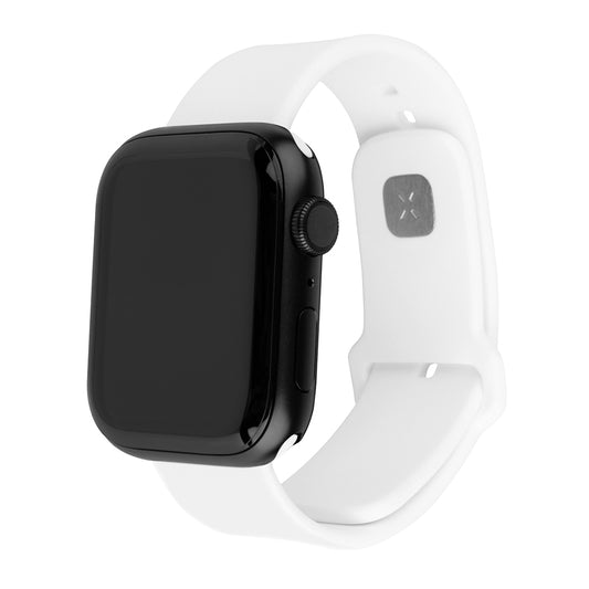 Fixed Silicone Sporty szíj Apple Watch 49mm / 46mm / 45mm / 44mm / 42mm sorozathoz, Fehér