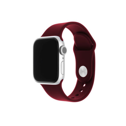Fixed Silicone Sporty szíj Apple Watch 49mm / 46mm / 45mm / 44mm / 42mm sorozathoz, Cseresznyepiros