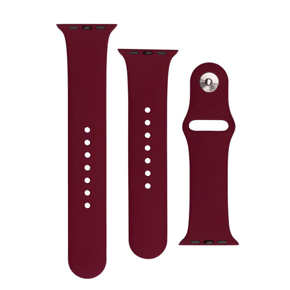 Fixed Silicone Sporty szíj Apple Watch 49mm / 46mm / 45mm / 44mm / 42mm sorozathoz, Cseresznyepiros
