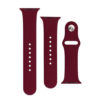 Fixed Silicone Sporty szíj Apple Watch 49mm / 46mm / 45mm / 44mm / 42mm sorozathoz, Cseresznyepiros