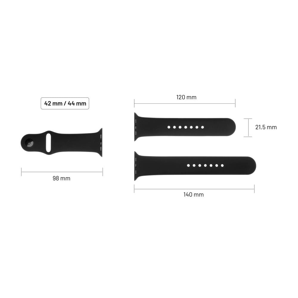 Fixed Silicone Sporty szíj Apple Watch 49mm / 46mm / 45mm / 44mm / 42mm sorozathoz, Cseresznyepiros