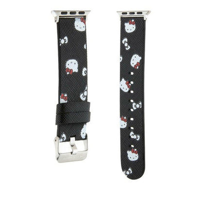 Hello Kitty Leather Kitty & Bows Strap for Apple Watch 42mm / 41mm / 40mm / 38mm Series, Black