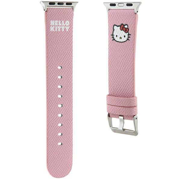 Hello Kitty Leather Kitty Head szíj Apple Watch 42mm / 41mm / 40mm / 38mm sorozathoz, Rózsaszín
