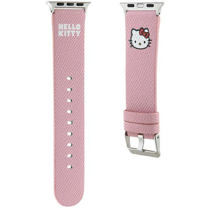 Hello Kitty Leather Kitty Head szíj Apple Watch 42mm / 41mm / 40mm / 38mm sorozathoz, Rózsaszín