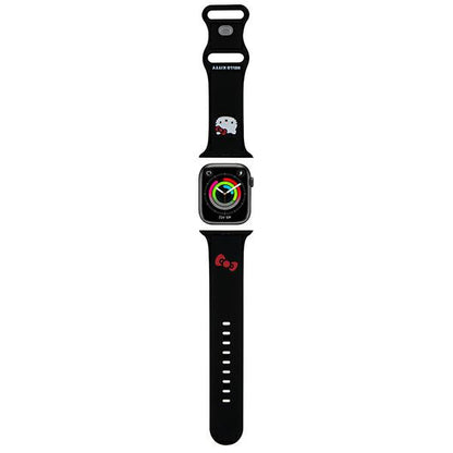 Hello Kitty szilikon Kitty Head szíj Apple Watch 49mm / 46mm / 45mm / 44mm / 42mm sorozathoz, Fekete