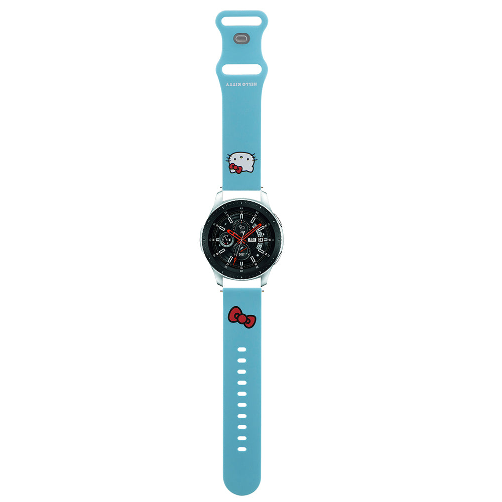 Hello Kitty szilikon Kitty Head szíj Samsung Galaxy Watch / Huawei Watch 46mm / 45mm / 41mm sorozathoz, Kék