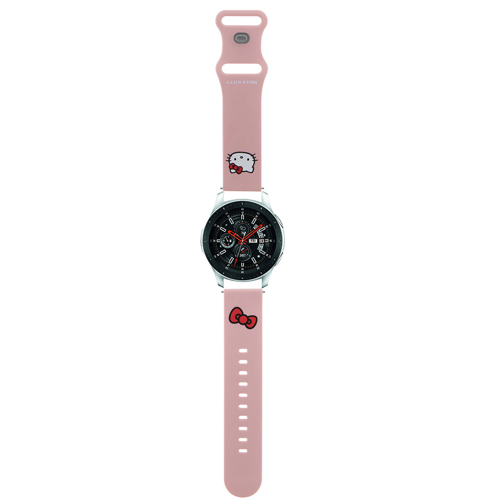 Hello Kitty szilikon Kitty Head szíj Samsung Galaxy Watch / Huawei Watch 46mm / 45mm / 41mm sorozathoz, Rózsaszín