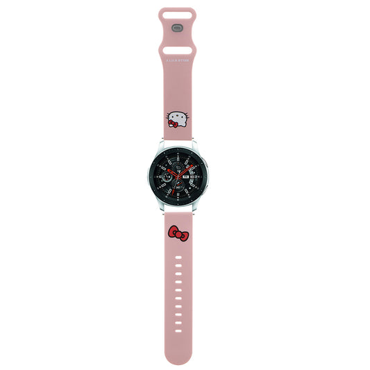 Hello Kitty szilikon Kitty Head szíj Samsung Galaxy Watch / Huawei Watch 46mm / 45mm / 41mm sorozathoz, Rózsaszín