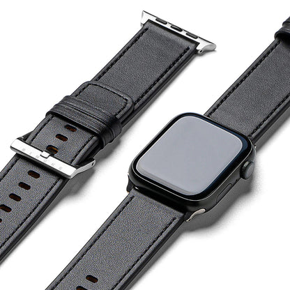 Ringke Leather One szíj Apple Watch 49mm / 46mm / 45mm / 44mm / 42mm sorozathoz, Fekete