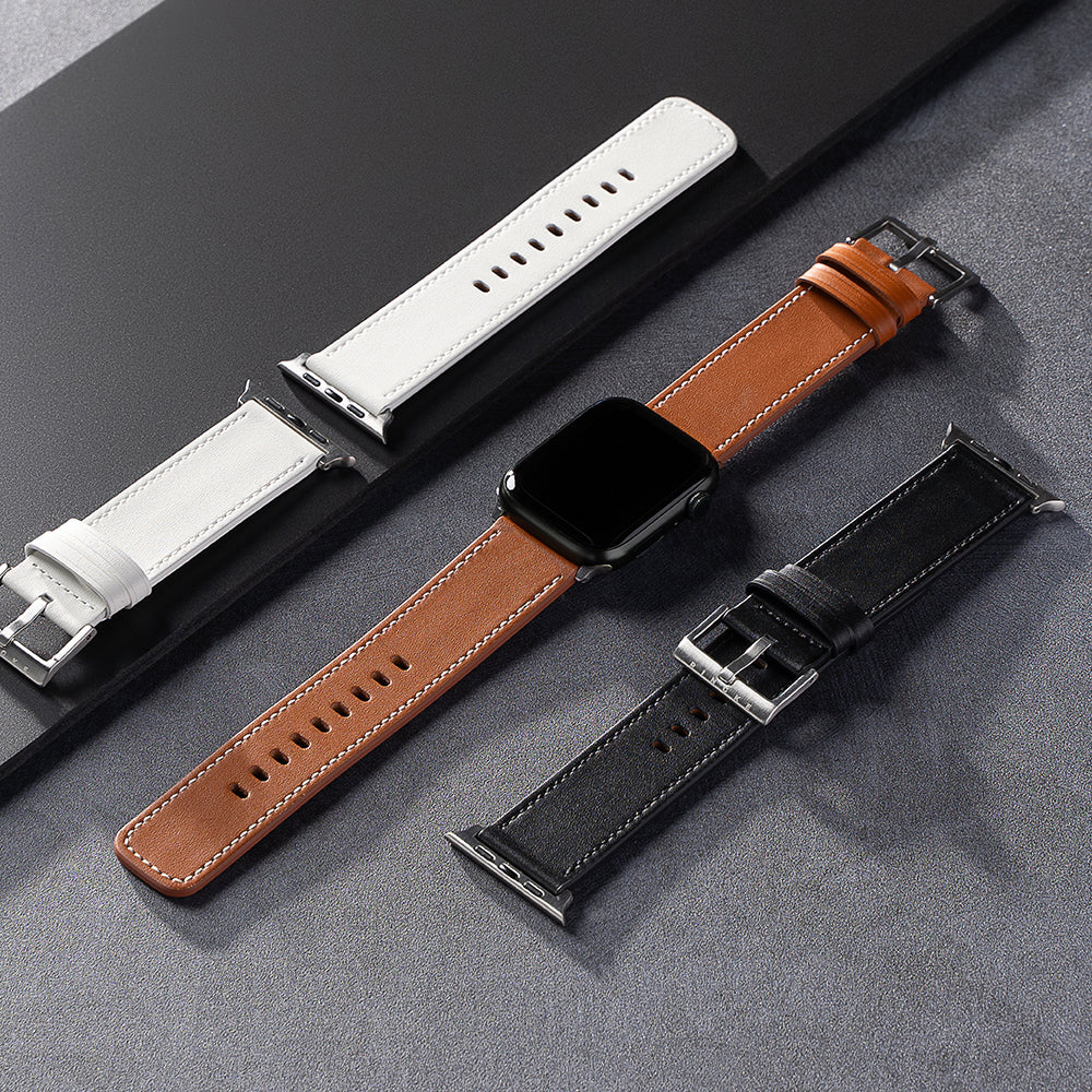 Ringke Leather One szíj Apple Watch 49mm / 46mm / 45mm / 44mm / 42mm sorozathoz, Fekete