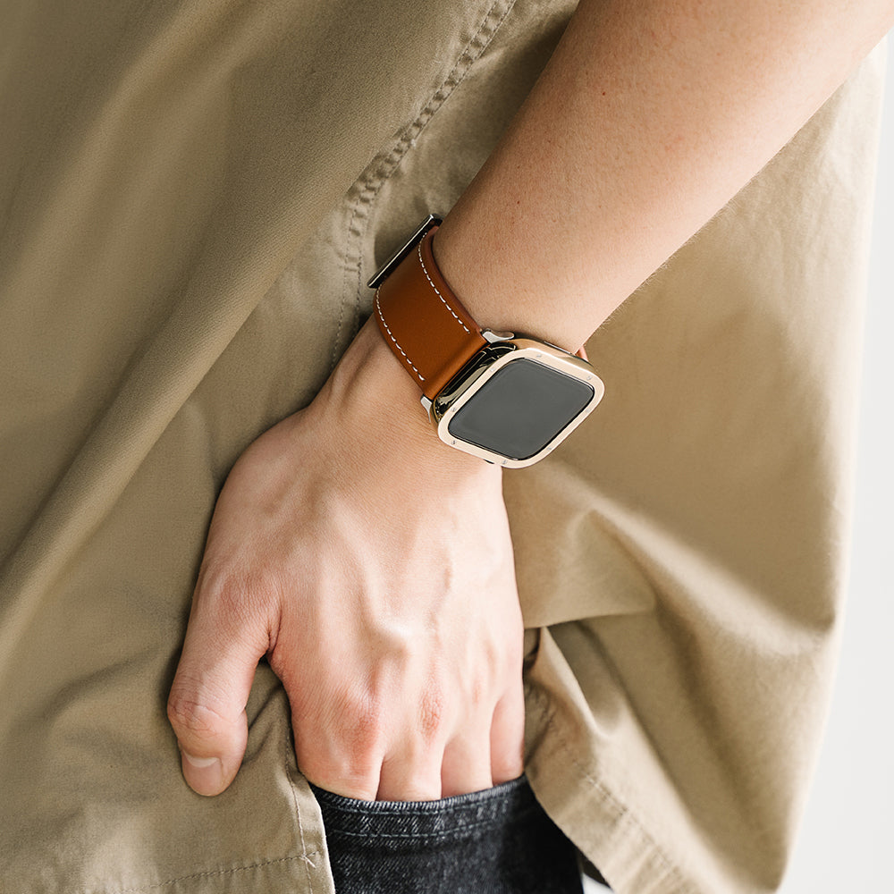 Ringke Leather One szíj Apple Watch 49mm / 46mm / 45mm / 44mm / 42mm sorozathoz, Fekete