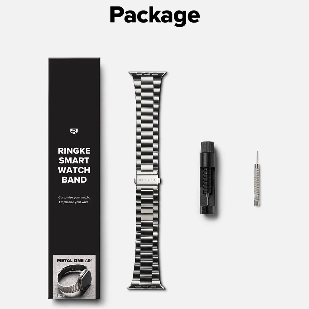 Ringke Metal One Air szíj Apple Watch 49mm / 46mm / 45mm / 44mm sorozathoz, Ezüst