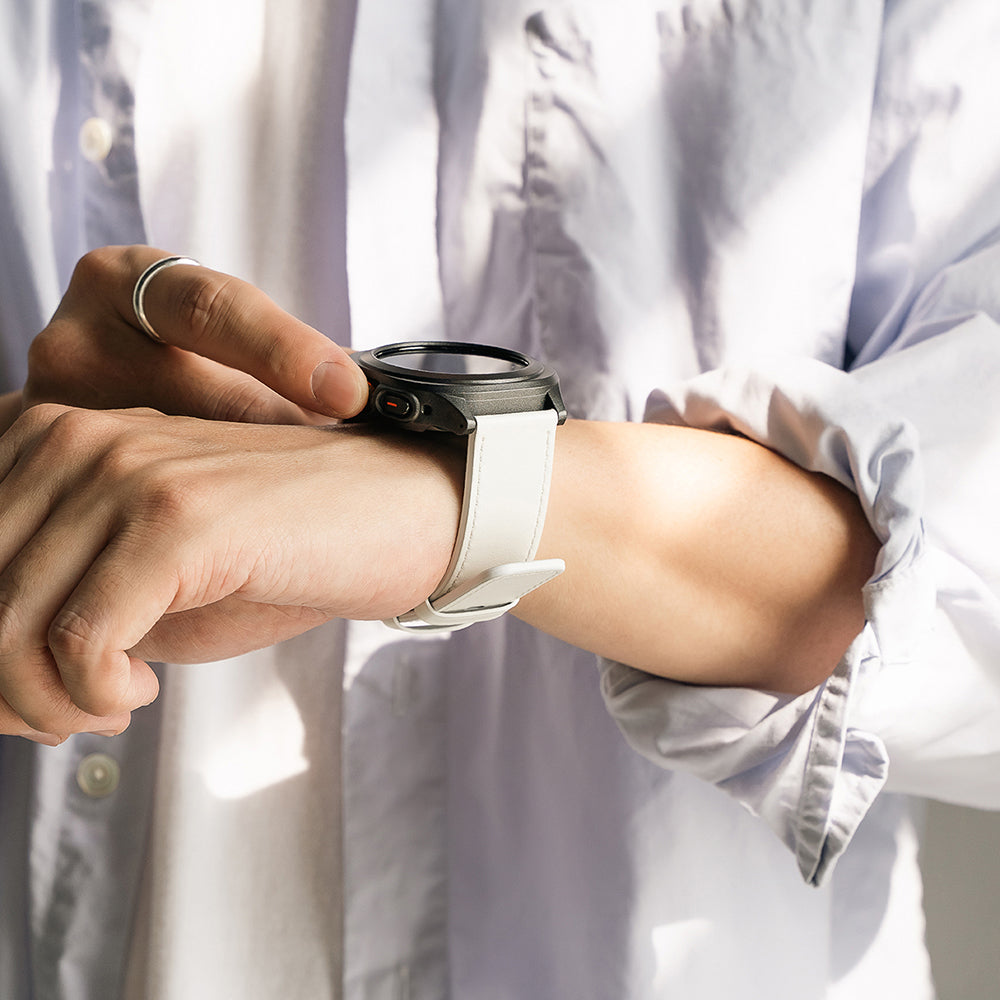 Ringke One Basic Bold szíj Fossil Watch / Mobvoi Watch / Suunto Watch sorozathoz, 24mm, Fehér