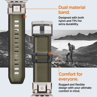 Spigen DuraPro Armor szíj Apple Watch 49mm / 46mm / 45mm / 44mm / 42mm sorozathoz, Zöld