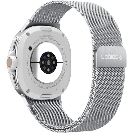 Spigen Metal Fit szíj Samsung Galaxy Watch9 / Watch8 / Watch8 Classic sorozathoz, ezüst AMP10121