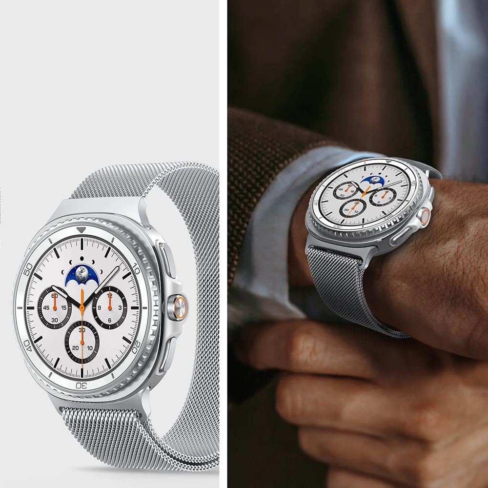 Spigen Metal Fit Strap for Samsung Galaxy Watch9 / Watch8 / Watch8 Classic Series, Silver AMP10121