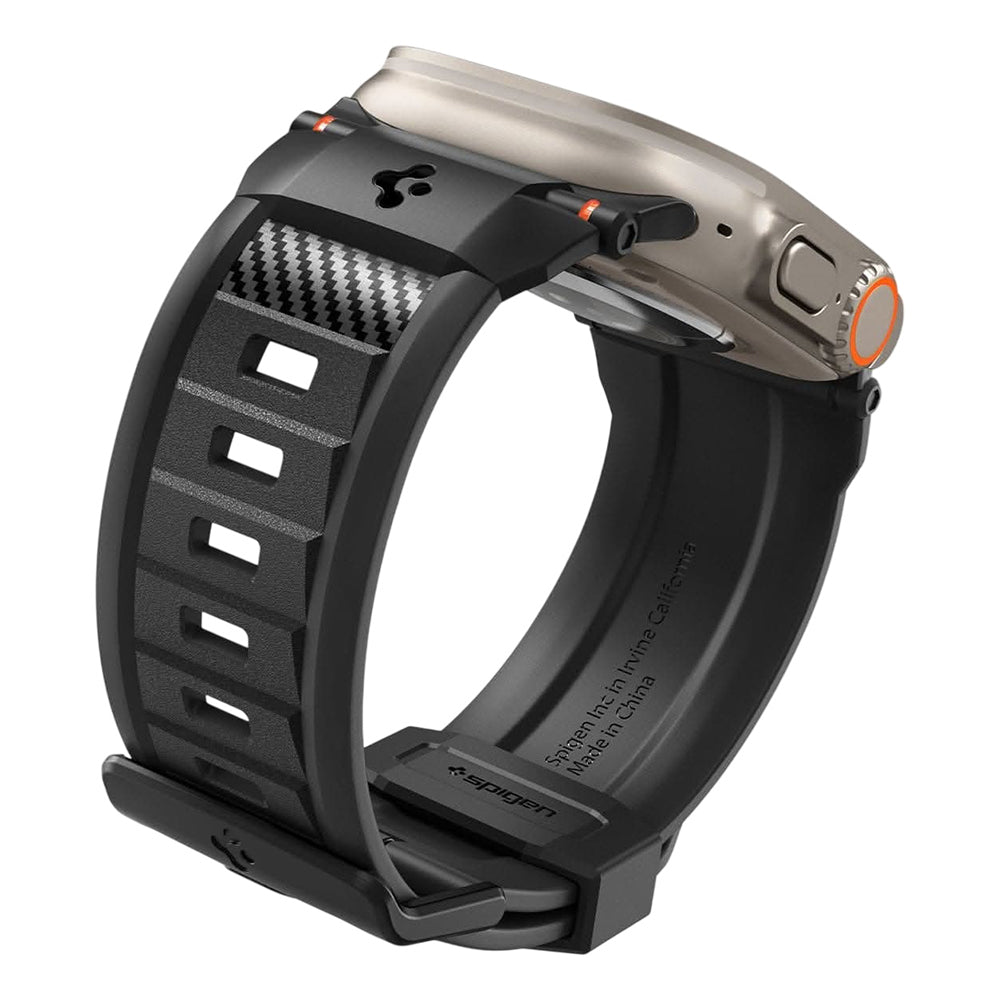 Spigen Rugged szíj Apple Watch 49 mm / 46 mm / 45 mm / 44 mm Series órához, matt fekete, AMP02854