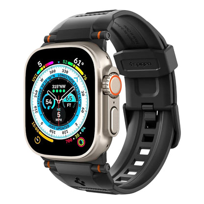 Spigen Rugged szíj Apple Watch 49 mm / 46 mm / 45 mm / 44 mm Series órához, matt fekete, AMP02854