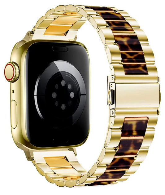 Tech-Protect Modern Leopard szíj Apple Watch 42mm / 41mm / 40mm sorozathoz, Arany