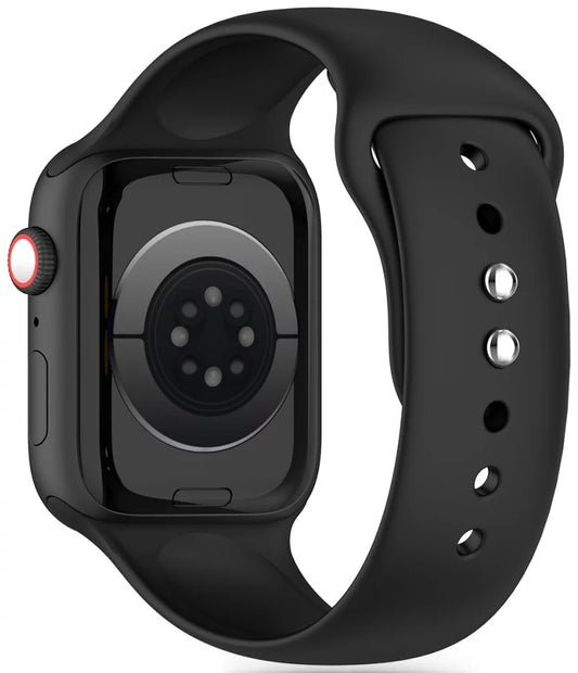 Tech-Protect Silicone szíj Apple Watch 42mm / 41mm / 40mm sorozathoz, Fekete