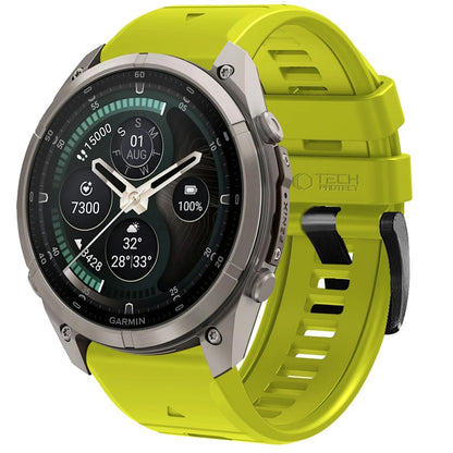 Techsuit szilikonszíj Garmin Fenix 5X / 5X Plus / 6X / 6X Pro / 7X / 8 / 8 Pro / 9 / 9 Pro órához, zöld