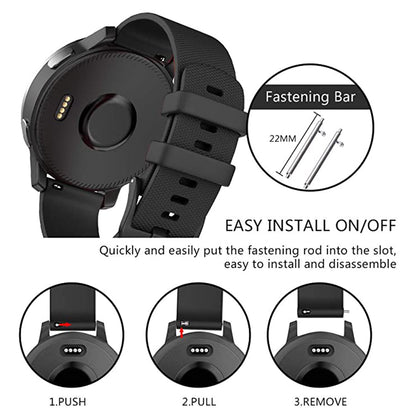 Techsuit W006 szíj Samsung Galaxy Watch / Huawei Watch sorozathoz, 22mm, Fekete