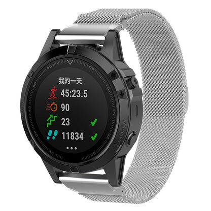Techsuit W009 szíj Garmin Watch Fenix / Forerunner sorozathoz, 22mm, Ezüst