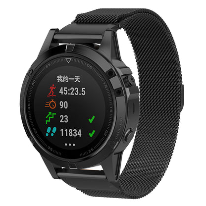 Techsuit W009 szíj Garmin Watch Fenix / Forerunner sorozathoz, 22mm, Fekete