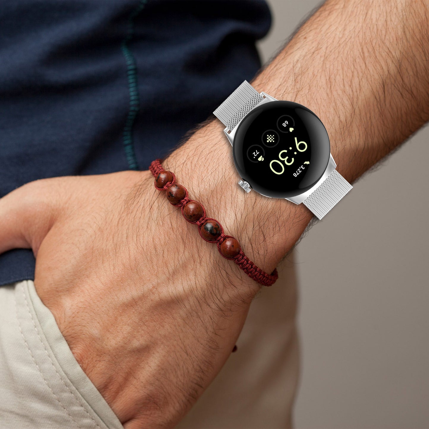 Techsuit W009 szíj Google Pixel Watch 4 45mm-hez, Fekete