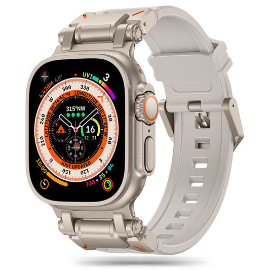 Techsuit W064 szíj Apple Watch 49mm / 46mm / 45mm / 44mm / 42mm sorozathoz, Ezüst