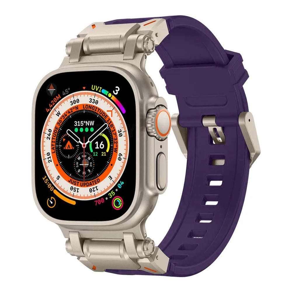 Techsuit W064 szíj Apple Watch 49mm / 46mm / 45mm / 44mm / 42mm sorozathoz, Ezüst Lila