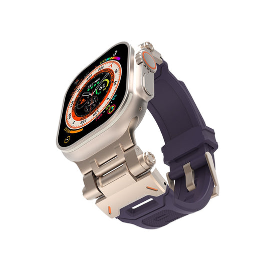 Techsuit W064 szíj Apple Watch 49mm / 46mm / 45mm / 44mm / 42mm sorozathoz, Ezüst Lila